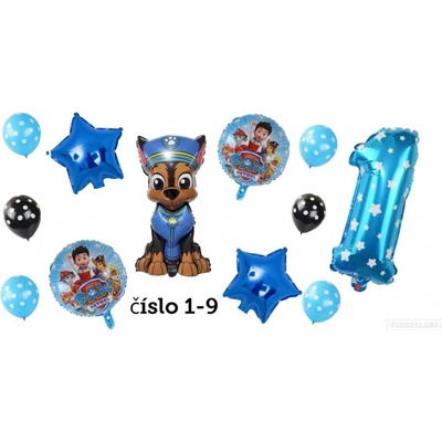 Grabo Balónek fóliový číslice 3 Tlapková patrola 66 cm