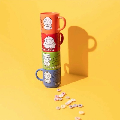Excellent Houseware South Park 4 keramických hrnků se stojánkem 300 ml