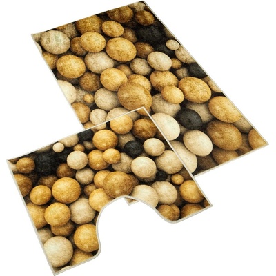 Bellatex koupelnová předložka 3D tisk sada Dřevěné koule - 60x100 60x50cm
