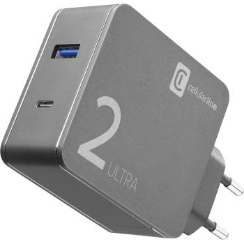 Image 1 of Cellularline Зарядно PD 220V UltraDuo USB, USB-C 45W USB-C кабел 8548