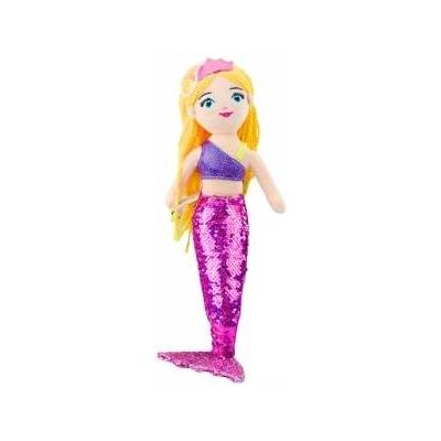 LEAN Toys Plush Mermaid Cuddly Toy Tail Sequin Purple 48cm