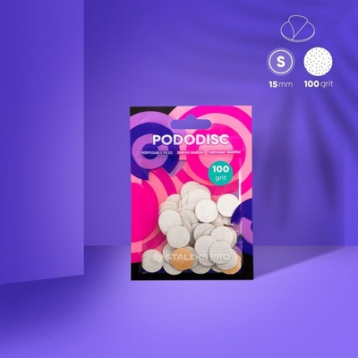 STALEKS Сменяеми файлове на мека основа за диск за педикюр Pododisc S размер 100 грит /50бр. / (PDFS-15-100w)
