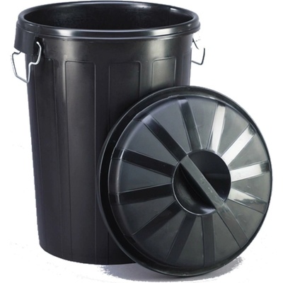 Denox nádoba na odpad s víkem INDUSTRIAL, 95 L, bezpečnostní uzavírání, černý, pevný plast 23187_090