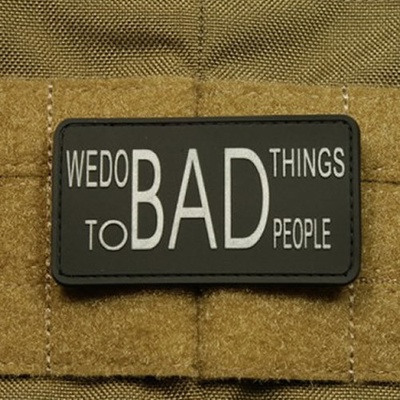 JACKETS TO GO Nášivka WE DO BAD THINGS plast ČERNÁ