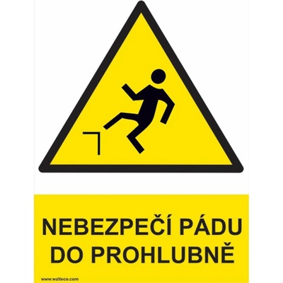 Walteco Nebezpečí pádu do prohlubně 210x297mm, formát A4, plastová tabulka , 20024