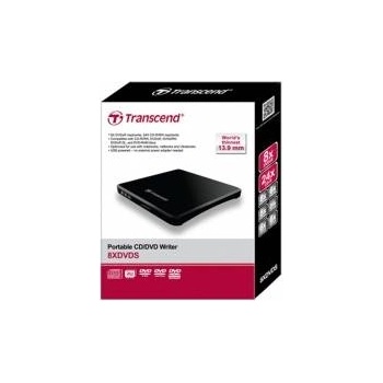 Transcend 8X DVD, SLIM TYPE, USB, BLACK Portable DVD Writer Black, Black, DVDąR/RW, USB 2.0, CD-R, DVD+R, DVD+R DL, DVD+RW, DVD-R, DVD-R