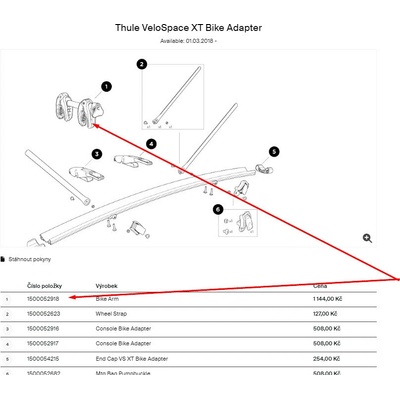 Thule BackSpace XT 4rd Bike Arm