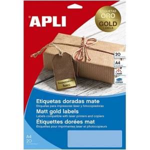  Етикети Apli златисти 210 х 297 mm A4, 20 л (A4)