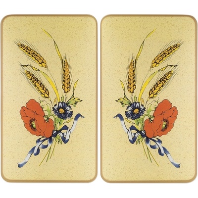 Maximex Капаци за печка в комплект от 2 броя от закалено стъкло 52x30 cm Corn-Flowers - Maximex (2521100500)