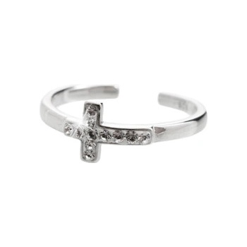 JSB prsten čirý se Swarovski Elements kříž Krystal 15022