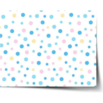 Sablio Plagát Farebné bodky na biele - 90x60 cm
