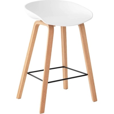 Somcasa Ruth s dřevěnou podnoží 74 cm bílá plastová