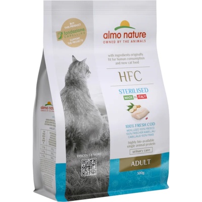 Almo Nature 300г Adult Sterilised Almo Nature HFC, суха храна за котки - с треска