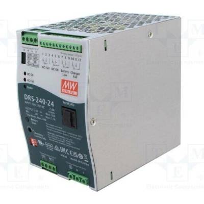 MEAN WELL DRS-240-24 Napájecí zdroj: vyrovnávací; na lištu DIN; 240W; 24VDC; 10A; OUT: 1