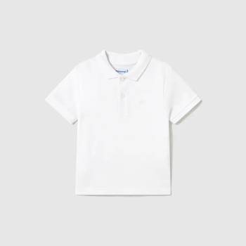 MAYORAL Поло тениска къс ръкав памук basic в бял цвят за мини момче Майорал
