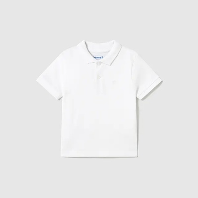 MAYORAL Поло тениска къс ръкав памук basic в бял цвят за мини момче Майорал