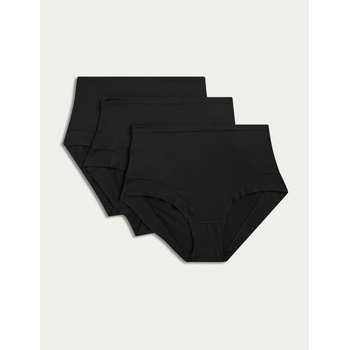 Marks & Spencer Бикини с висока талия с технология Flexifit и висок дял модал, 3 бр. Marks & Spencer черна Marks & Spencer | Cheren | ЖЕНИ | 10