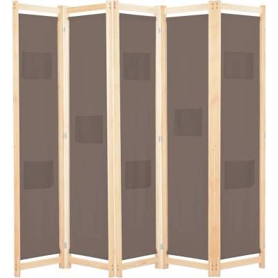 VidaXL Paraván 5-panelový 200 x 170 x 4 cm hnědý