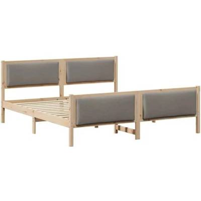 vidaXL Rám postele s čelem textil taupe