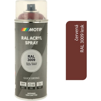 Motip Acryl 400 ml RAL 3009 lesk
