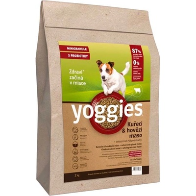 Yoggies minigranule lisované za studena s probiotiky Kuřecí & hovězí maso 2 Kg