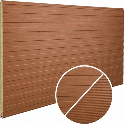 BranyPosuvne.sk Obojstranný sendvičový PUR panel výška 100 cm, hrúbka 3 cm, drevodekor TAVIRA (medený orech), vzor línia/mikrolínia 2 m (IP-PUR100X3-SD-PD-2)