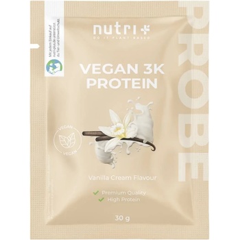 nutri + Пробен размер на вегански 3K протеин на прах - Vanilla-Cream