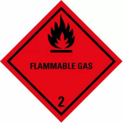 ADR nálepka samolepící - ADR třída 2.1 – flammable gas (10 x 10 cm) ozn. 290021