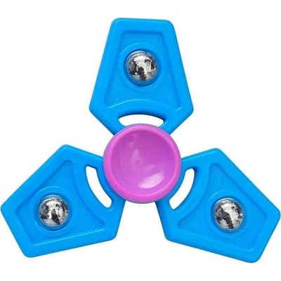 Fidget Spinner trojramenný antistresový spinner s kovovými závažími modro růžový