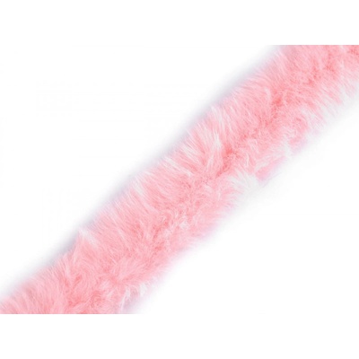Všívacia odevná / dekoračná kožušina okrúhla šírka 1,5 cm - 1 m 3 ružová sv.