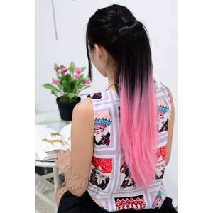 Sleek Изкуствени опашки ombre - Черно/Розово