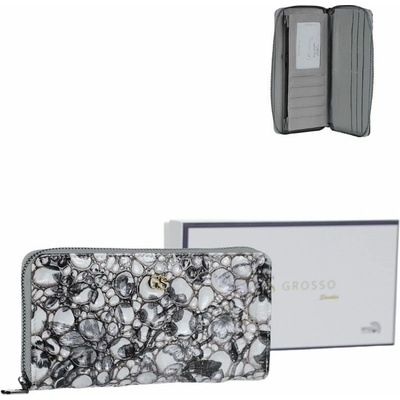 Grosso Dámska kožená peňaženka GS-PN25-FL-black/white