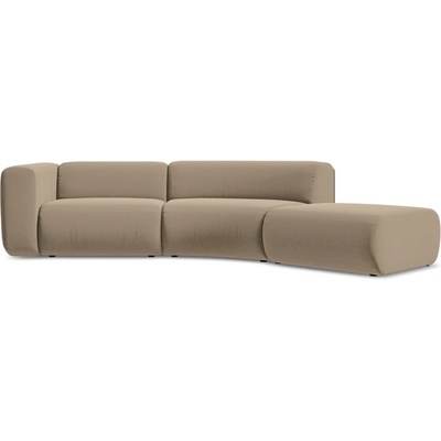 makamii Бежов кадифен шезлонг (десен ъгъл) Ekahi - Makamii (EKAHI_4SOR_3_P1_C20)