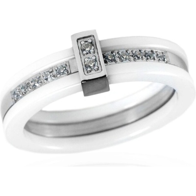 BM Jewellery Dámský keramický prsten se zirkony S54130
