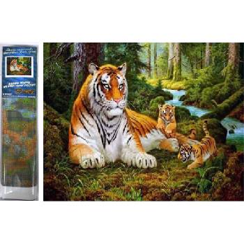 Norimpex - Puzzle Diamant painting: Tigress with cubs 30x40cm - 1 - 39 piese