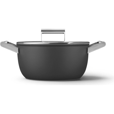 Smeg Kastrol s keramickým nepřilnavým povrchem, ∅ 24 cm, matná černá CSF2412BLM
