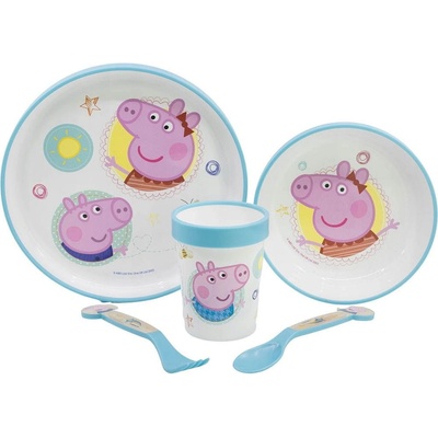 STOR Jídelní sada Prasiatko Peppa premium 5 ks