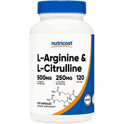 Nutricost Л-Аргинин + Л-Цитрулин 120 капсули | Nutricost (67124 (288101) NC)
