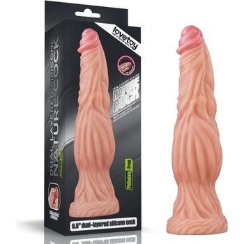 Lovetoy Голямо двуслойно реалистично дилдо от силикон Nature Cock 9.5" телесно