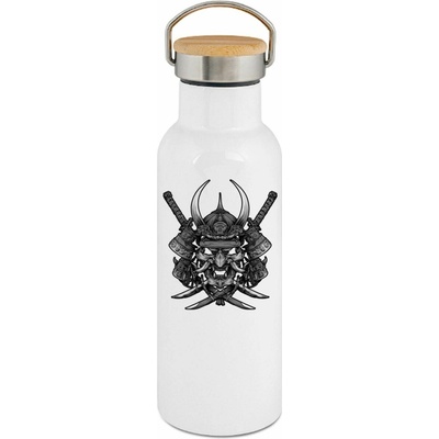 123TRIKO termoska Samurajská maska Oni, černý tisk 500 ml