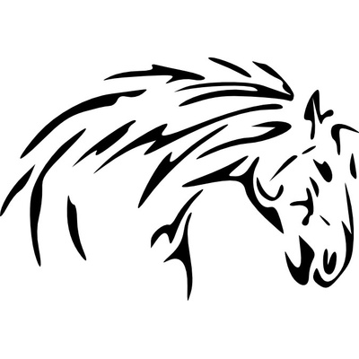 Merci-shop. Samolepka na auto Kůň 14 ( 60 x 40,5 cm )