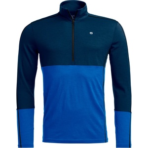 Ortovox Мъжко мериносово термобельо Ortovox 185 Rock'N'Wool Zip Neck Merino base layer - Deep Ocean (015-2323-0411)