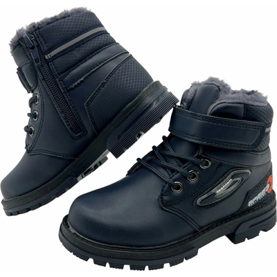 Chlapecké zimní boty na suchý zip 01 modrá