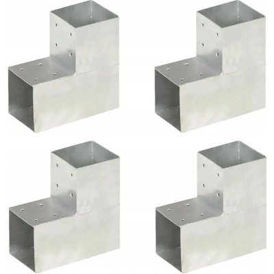 Greatstore Trámová spojka 4 ks ve tvaru L pozinkovaný kov 101 x 101 mm