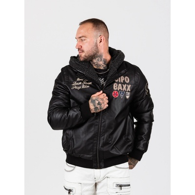 Cipo & Baxx ASPERISSIA pánska bunda CM215 BLACK čierna