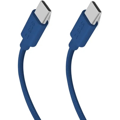 SBS TECABLETISSUETCCB USB-C - USB-C 1.5m 60W плетен кабел - син (TECABLETISSUETCCB)