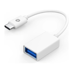 HP dhc-tc105 9yf06aa usb адаптер, (3.0), usb c мъжки - usb a женски, бял (9yf06aa)