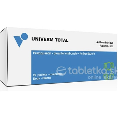 Univerm Total tablety pre psov 20 tabliet