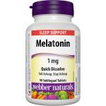 Webber Naturals При безсъние - Мелатонин 1 mg, 90 сублингвални таблетки Webber Naturals (3604 WN)