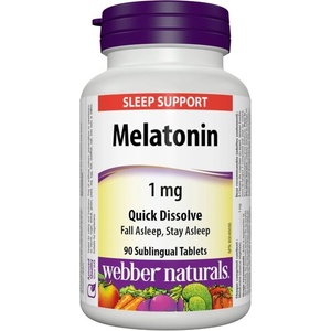 Webber Naturals При безсъние - Мелатонин 1 mg, 90 сублингвални таблетки Webber Naturals (3604 WN)